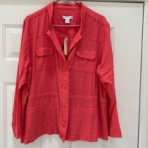 NWT PETITE XL CHRISTOPHER AND BANKS LINEN JACKET